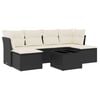 vidaXL 7-tlg. Garten-Sofagarnitur mit Kissen Schwarz Poly Rattan