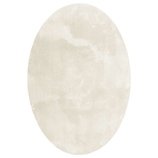vidaXL Bereichsteppiche Oval HUARTE Creme 160 x 230 cm 100 %Polyester