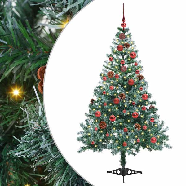 vidaXL K&uuml;nstlicher Weihnachtsbaum Gr&uuml;n 150 cm PVC und Stahl