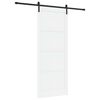 vidaXL Schiebet&uuml;r 93 x 232 cm Holzwerkstoff Wei&szlig; und Schwarz