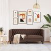 vidaXL Chesterfield-Sofa 2-Sitzer Braun Kunstleder