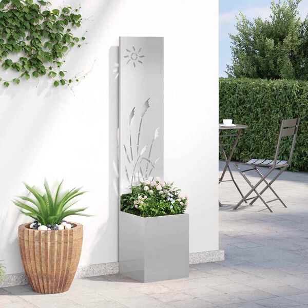vidaXL Garten Sichtschutz-Leinwand Silber 32 x 140 cm Edelstahl