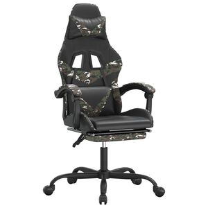 vidaXL Gaming-Stuhl mit Fu&szlig;st&uuml;tze Schwarz und Tarnfarben Kunstleder