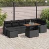 vidaXL Garten-Sofa-Set mit Speicher 8 pcs Schwarz Poly Rattan