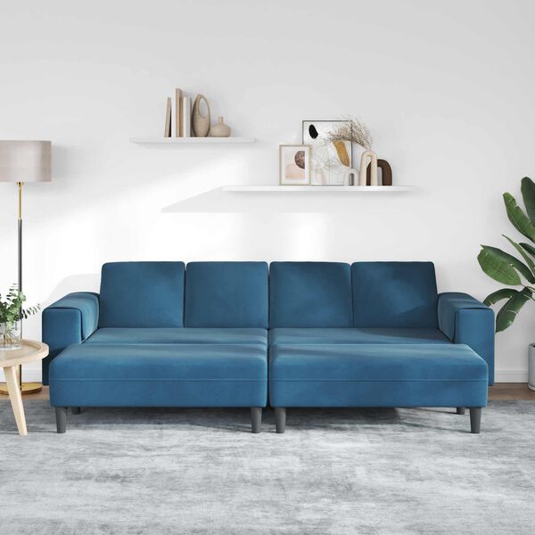 vidaXL Wohnzimmer Couch 3 pcs Blau
