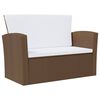 vidaXL 16-tlg. Garten-Lounge-Set mit Kissen Poly-Rattan Braun