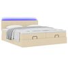 vidaXL Ottoman-Bett mit Matratzen & LEDs Creme 180x200 cm Stoff