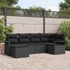 vidaXL Sofa Set mit Kissen mit Speicher 6 pcs Schwarz Poly-Rattan