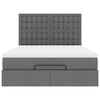 vidaXL Ottoman-Bett mit Matratze & LEDs Dunkelgrau 140x200 cm Stoff