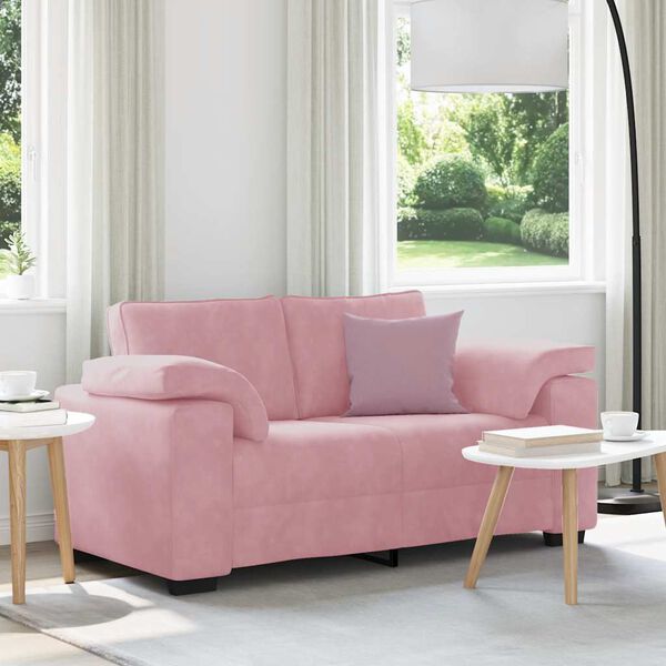 vidaXL Zweisitzer-Sofa Rosa 120 cm Samt