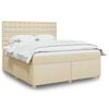 vidaXL Boxspringbett mit Matratze Creme 180x200 cm Stoff