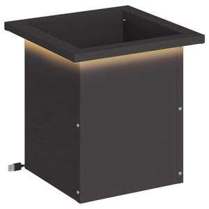 vidaXL Garten-Pflanzk&uuml;bel mit LED Schwarz 30 x 30 x 30 cm Stahl