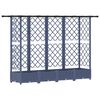 vidaXL Hochbeet mit Rankgitter und Dach Grau 202,5 x 40 x 123 cm PP