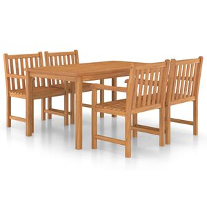 vidaXL 5-teiliges Garten-Ess-Set 150 x 90 cm Massivholz Teak