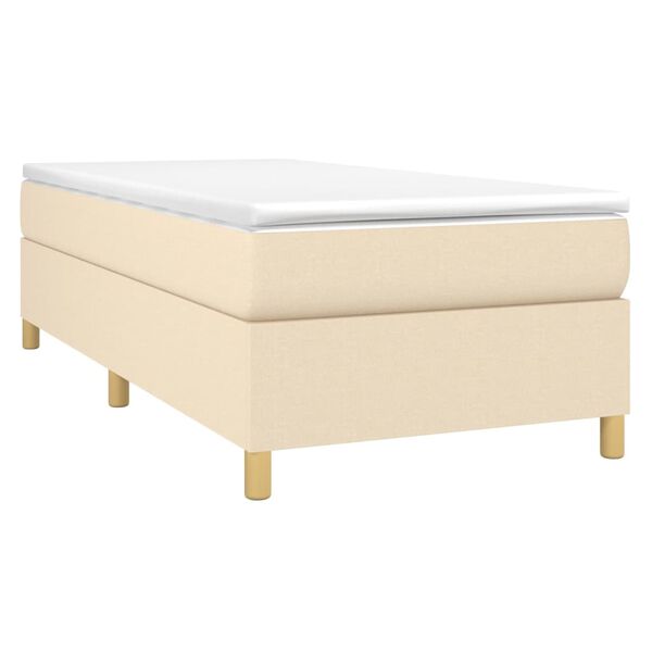vidaXL Boxspringbettgestell Creme 90x190 cm Stoff