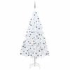 vidaXL K&uuml;nstlicher Weihnachtsbaum mit Beleuchtung & Kugeln Wei&szlig; 240 cm
