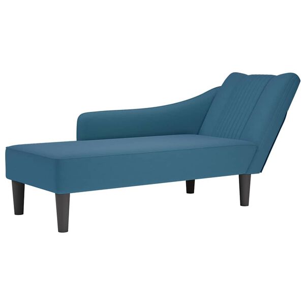 vidaXL Chaiselongue mit Rechter Armlehne Blau Samt