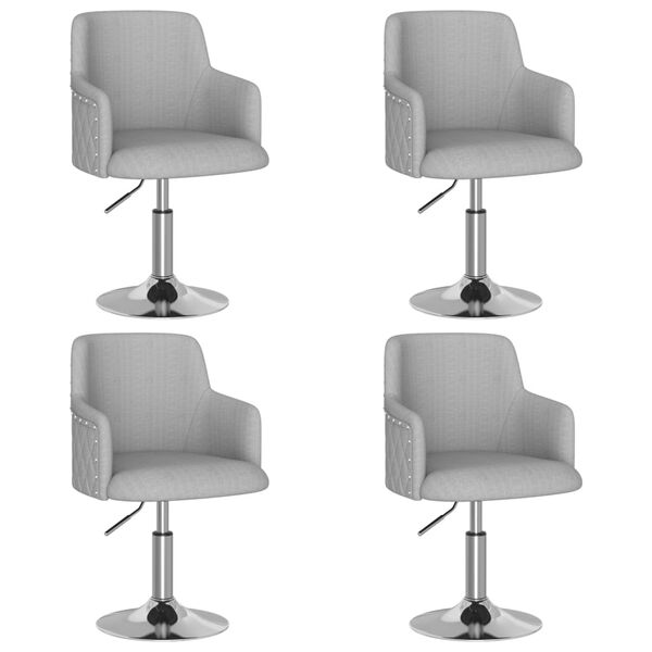 vidaXL Esszimmerst&uuml;hle 4 Stk. Hellgrau Stoff