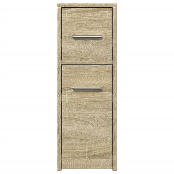 vidaXL Badschrank Schmal mit Rollen Sonoma-Eiche Holzwerkstoff
