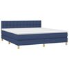vidaXL Boxspringbett mit Matratze & LED Blau 180x200 cm Stoff