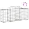 vidaXL Gabionen mit Hochbogen 13 Stk. 200x50x80/100cm Verzinktes Eisen