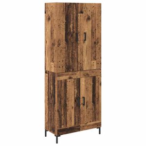 vidaXL Highboard Wandmontiert Altholz 69,5 x 34 x 180 cm Holzwerkstoff