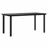vidaXL Garten-Esstisch Schwarz 160x80x74 cm Stahl und Hartglas