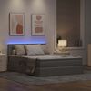 vidaXL Bett mit Stauraum und LED Taupe 140 x 190 cm Polyester