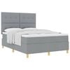 vidaXL Boxspringbett mit Kopfteil Hellgrau 140 x 200 cm Stoff