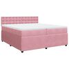 vidaXL Boxspringbett mit Matratze Rosa 200x200 cm Samt