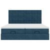 vidaXL Ottoman-Bett mit Matratzen & LEDs Dunkelblau 180x200 cm Samt