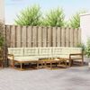 vidaXL Outdoor-Sofagarnitur mit Kissen 7 pcs Natur und Creme
