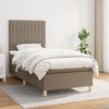 vidaXL Boxspringbett mit Matratze Taupe 100x200 cm Stoff