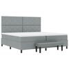 vidaXL Boxspringbett mit Matratze Hellgrau 200 x 200 cm Stoff