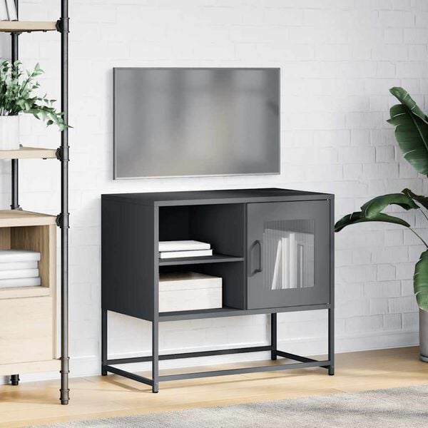 vidaXL TV-Schrank Anthrazit 68x39x60,5 cm Stahl