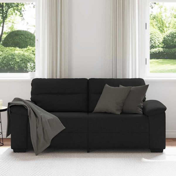 vidaXL 2-Sitzer-Sofa Schwarz 140 cm Stoff