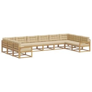 vidaXL Outdoor-Sofagarnitur 10 stk. Wei&szlig; und Beige