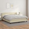 vidaXL Boxspringbett mit Matratze Creme 180x200 cm Kunstleder