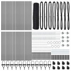 vidaXL Zaunpfosten Grau 100 x 0,4 m (50 mm Netz) Stahl und PVC