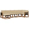 vidaXL Outdoor-Sofagarnitur mit Kissen 7 pcs Natur und Beige