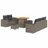 vidaXL Gartensofa-set mit Kissen mit Speicher 8 pcs Grau Poly Rattan