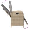 vidaXL Gartensessel mit Fu&szlig;teil 2 Stk. Verstellbar Poly Rattan