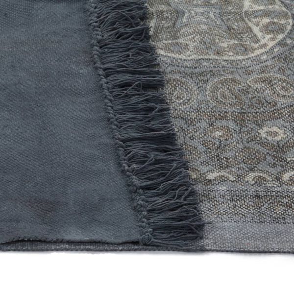 vidaXL Kelim-Teppich Baumwolle 120x180 cm mit Muster Grau