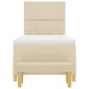 vidaXL Boxspringbett mit Matratze Creme 100 x 200 cm Stoff