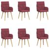 vidaXL Esszimmerst&uuml;hle 6 stk. Stoff Weinrot 60 x 56 x 96 cm
