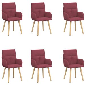 vidaXL Esszimmerst&uuml;hle 6 stk. Stoff Weinrot 60 x 56 x 96 cm