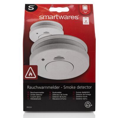 Smartwares 2-tlg. Rauchmelder-Set 10x10x3,5 cm Weiß