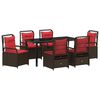 vidaXL Garten Essgruppe 7 stk. Braun Poly-Rattan