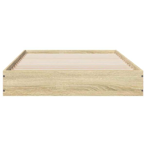 vidaXL Bettgestell ohne Matratze Sonoma-Eiche 75x190 cm Holzwerkstoff