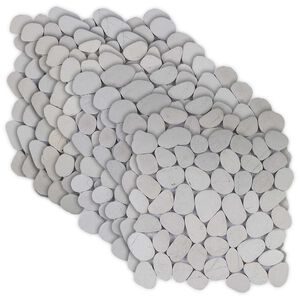 vidaXL Kieselplatten Wei&szlig; 30 x 30 cm Flusskiesel